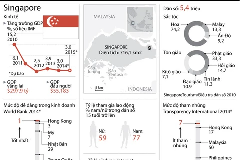 [Infographics] Toàn cảnh kinh tế-xã hội của quốc đảo Singapore