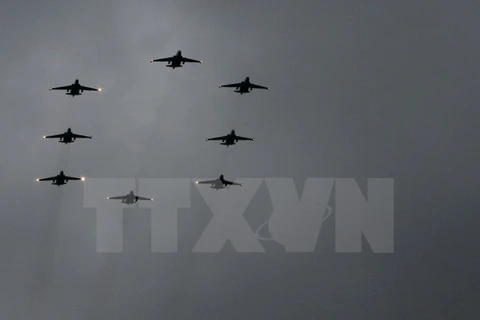 Máy bay Su-25 của không quân Nga trong một cuộc tập trận. (Nguồn: AFP/TTXVN)
