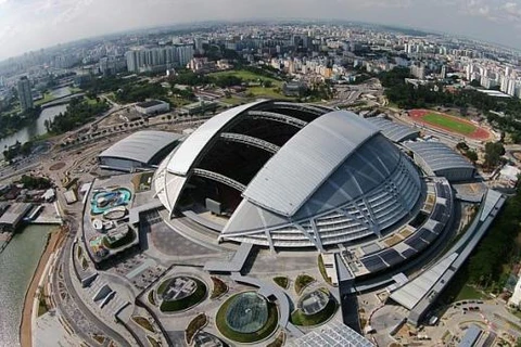 Khu liên hợp thể thao quốc gia Sports Hub, nơi diễn ra hầu hết các cuộc thi đấu thể thao. (Nguồn: straitstimes.com)