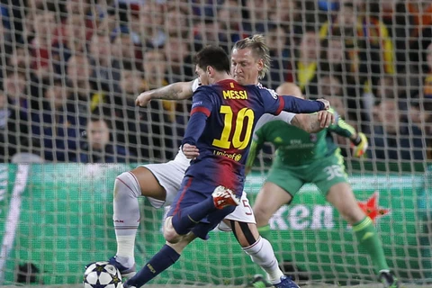 Messi đã sút tung lưới AC Milan của Allergri tới 8 lần. (Ảnh: sportsmole.co.uk)
