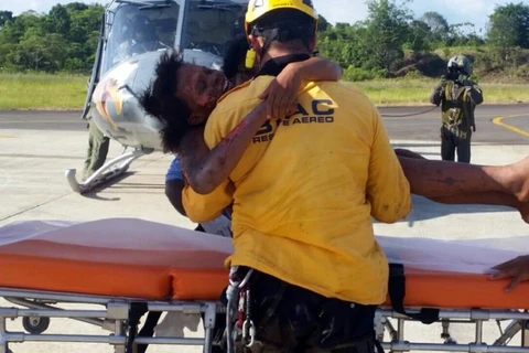 Người phụ nữ may mắn sống sót sau vụ tai nạn máy bay. (Ảnh: AFP)