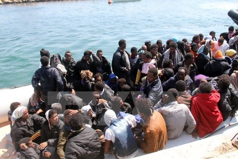 Trong nửa đầu năm 2015, có khoảng 137.000 người di cư đã cố vượt biển Địa Trung Hải để vào châu Âu. (Ảnh: THX/TTXVN)