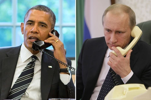 Tổng thống Nga Vladimir Putin và Tổng thống Mỹ Barack Obama đã điện đàm để thảo luận về thỏa thuận hạt nhân Iran. (Nguồn: dnd.com.pk)