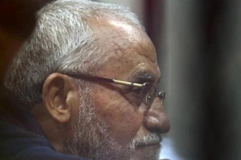 Thủ lĩnh tinh thần của Tổ chức Anh em Hồi giáo Mohamed Badie nghe phán quyết của Tòa án. (Nguồn: Reuters)