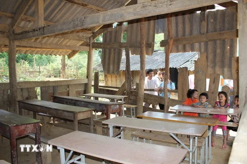 Phòng học của học sinh Tiểu học số 2 Khoen On, xã Khoen On, huyện Than Uyên (Lai Châu). (Ảnh: Quang Duy/TTXVN)