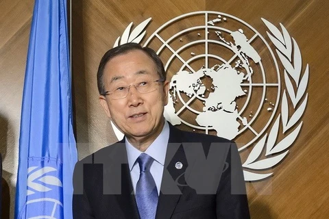 Tổng thư ký Liên hợp quốc Ban Ki-moon tại Geneva ngày 14/6. (Ảnh: AFP/TTXVN)