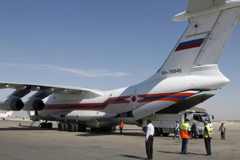 Máy bay vận tải hàng cứu trợ của Nga tại sân bay Syria năm 2012. (Ảnh: Reuters)