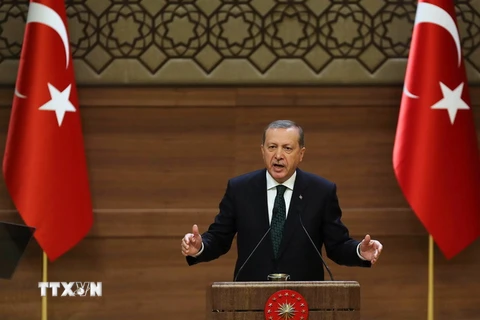  Tổng thống Thổ Nhĩ Kỳ Recep Tayyip Erdogan. (Ảnh: AFP/TTXVN)