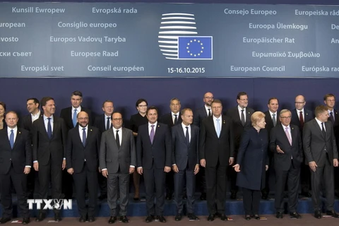 Lãnh đạo các nước EU chụp ảnh chung tại Hội nghị. (AFP/TTXVN)