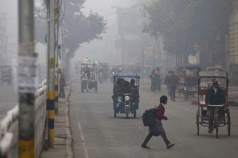 Thủ đô New Delhi của Ấn Độ có mật độ ô nhiễm không khí (PM) trung bình hàng năm cao nhất thế giới. (Ảnh: Bloomberg)