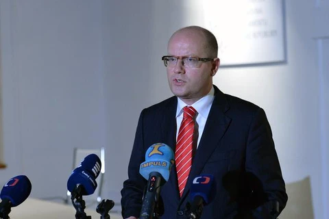 Thủ tướng Séc Bohuslav Sobotka phát biểu sau khi ngân sách được Hạ viện thông qua (Nguồn: CTK)