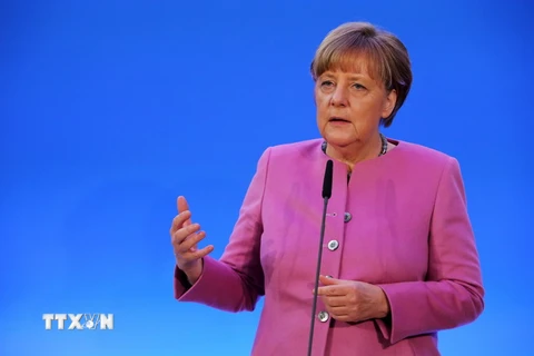 Thủ tướng Đức Angela Merkel (ảnh) ủng hộ việc áp dụng các luật nghiêm ngặt hơn nhằm trục xuất những người tị nạn phạm pháp tại nước này.(Ảnh: AFP/TTXVN)