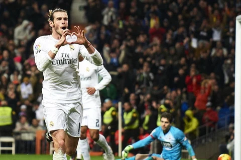 Bale lập hat-trick trong chiến thắng 5-0 trước Deportivo. (Ảnh: REX)