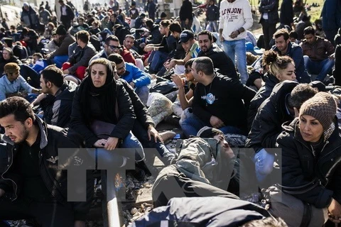 Người tị nạn trên đường nhập cư vào châu Âu. (Ảnh: AFP/TTXVN)