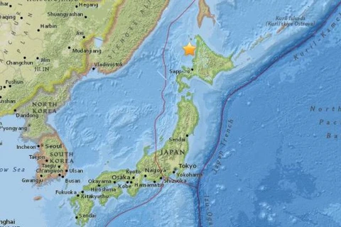 Một trận động đất mạnh 6,1 độ ríchte xảy ra ở phía Bắc Nhật Bản. (Ảnh: USGS)