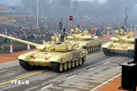 Xe tăng quân đội Ấn Độ. (Ảnh: THX/TTXVN)