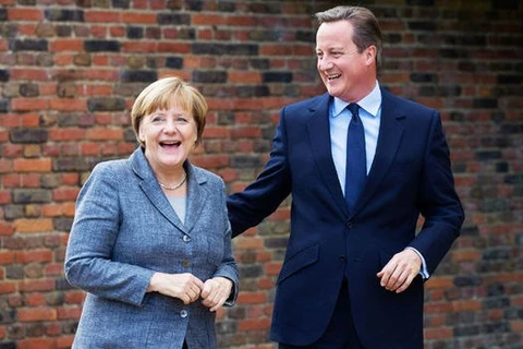 Thủ tướng Anh David Cameron và người đồng cấp Đức Angela Merkel. (Nguồn: Getty images)