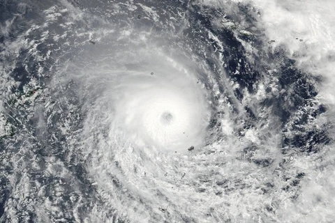 Hình ảnh chụp từ vệ tinh của cơn bão nhiệt đới Winston. (Nguồn: NASA)