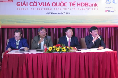 Buổi công bố giải Cờ vua quốc tế HDBANK 2016. (Ảnh: Hoàng Hải/Vietnam+)
