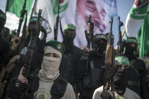 Các chiến binh của phong trào Hồi giáo vũ trang Hamas của Palestine. (Nguồn: THX)