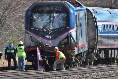 Hiện trường vụ tai nạn đường sắt tại bang Pennsylvania. (Ảnh: AP)