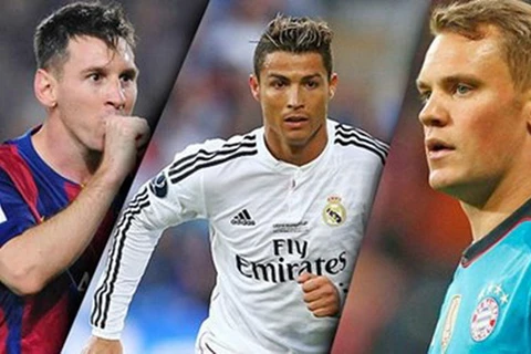 Ronaldo, Messi và Neuer tranh danh hiệu Quả bóng vàng FIFA