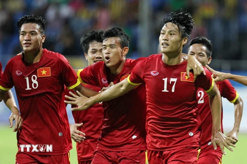 U23 Việt Nam thắng đậm U23 Malaysia. (Ảnh: Quốc Khánh/TTXVN)