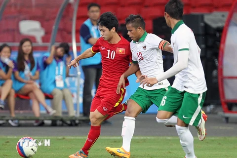 Công Phượng đã thi đấu tốt trước U23 Indonesia. (Ảnh: Quốc Khánh/TTXVN)