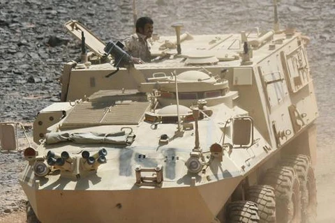 Xe thiết giáp của quân đội Saudi Arabia. (Nguồn: Kyodo)
