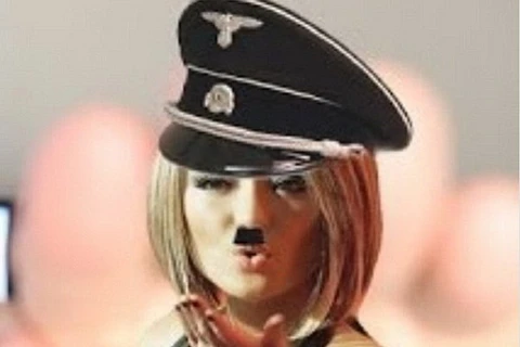 Tila Tequila tạo hình giống Hitler. (Nguồn: Daily Mail)