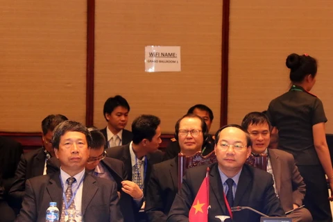 Đoàn Việt Nam tại hội nghị. (Ảnh: Phạm Kiên/TTXVN)