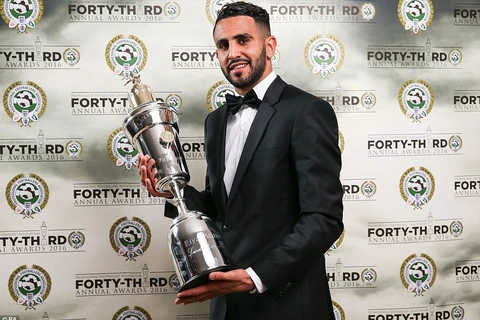 Riyad Mahrez nhận danh hiệu Cầu thủ hay nhất năm. (Nguồn: PA)