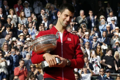 Djokovic ăn mừng chiến thắng. (Nguồn: Reuters)