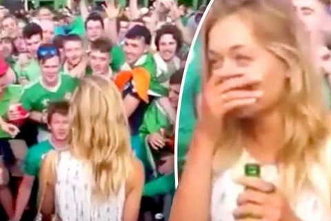 Cô gái người Pháp ngỡ ngàng với màn tỏ tình của chàng trai Ireland. (Nguồn: Daily Star)