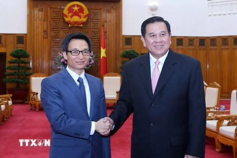 Phó Thủ tướng Vũ Đức Đam tiếp Phó Thủ tướng Vương quốc Thái Lan Tanasak Patimaprakorn. (Ảnh: Phương Hoa​/TTXVN)