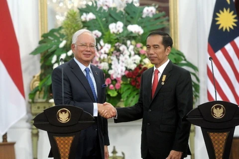 Thủ tướng Malaysia Najib Razak và Tổng thống Indonesia Joko Widodo. (Nguồn: themalaymailonline)