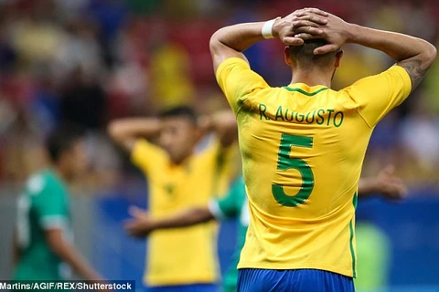 U23 Brazil có nguy cơ bị loại khỏi Olympic ngay từ vòng bảng. (Nguồn: Daily Mail)