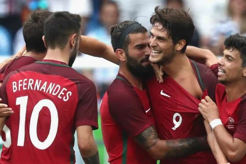 Niềm vui của các cầu thủ U23 Bồ Đào Nha. (Nguồn: Getty)