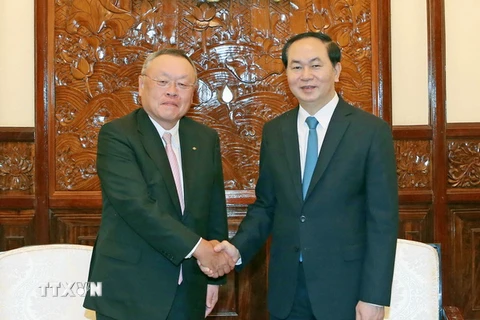 Chủ tịch nước Trần Đại Quang tiếp Tổng Giám đốc Điều hành Marubeni ASEAN. (Ảnh: Nhan Sáng/TTXVN)