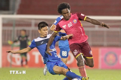 Than Quảng Ninh và Sài Gòn FC chia điểm nhạt nhòa. (Ảnh: Quang Nhựt/TTXVN)