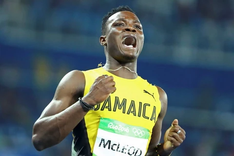 Omar McLeod giành huy chương vàng ở cự li 110m chạy vượt rào nam. (Nguồn: Getty Images)