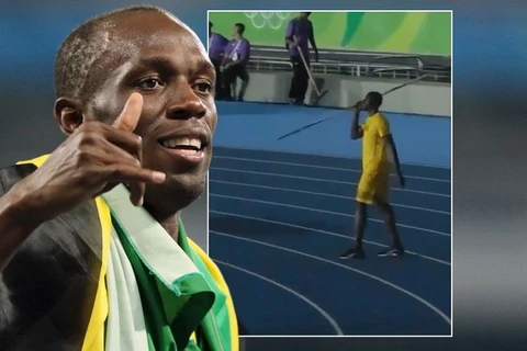 Usain Bolt trổ tài ném lao. (Nguồn: scoopnest.com)