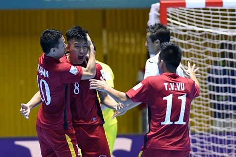 Đội tuyển Futsal Việt Nam giành chiến thắng lịch sử. (Nguồn: Futsal Vietnam)