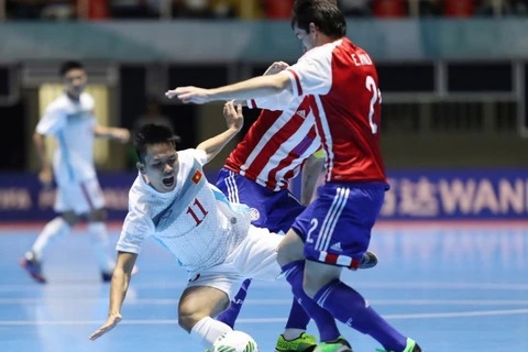 Tuyển Futsal Việt Nam quyết tâm có điểm trước Paraguay. (Nguồn: Getty Images)