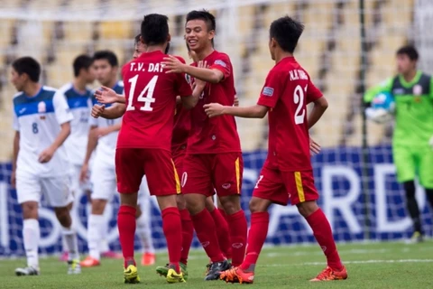 U16 Việt Nam đã đánh bại U16 Kyrgyzstan để vào tứ kết. (Nguồn: AFC)