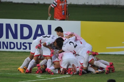 Niềm vui của các cầu thủ U16 Triều Tiên. (Nguồn: AFC)
