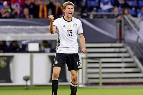 Thomas Müller đã có 4 bàn tại vòng loại World Cup 2018. (Ảnh: Revierfoto)