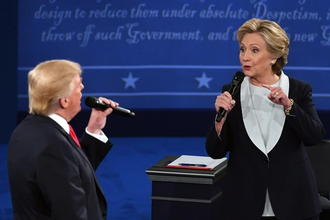Cuộc tranh luận thứ 2 giữa bà Hillary và ông Trump. (Nguồn: Xinhua)