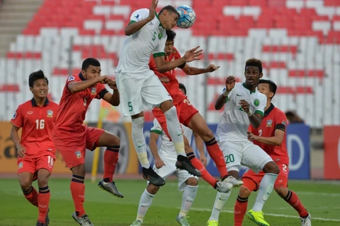 U19 Thái Lan (áo đỏ) thua đậm U19 Saudi Arabia. (Nguồn: AFC)