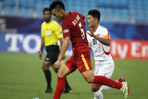 Đoàn Văn Hậu trở lại ở trận gặp U19 Bahrain sau khi nhận án phạt. (Nguồn: AFC)